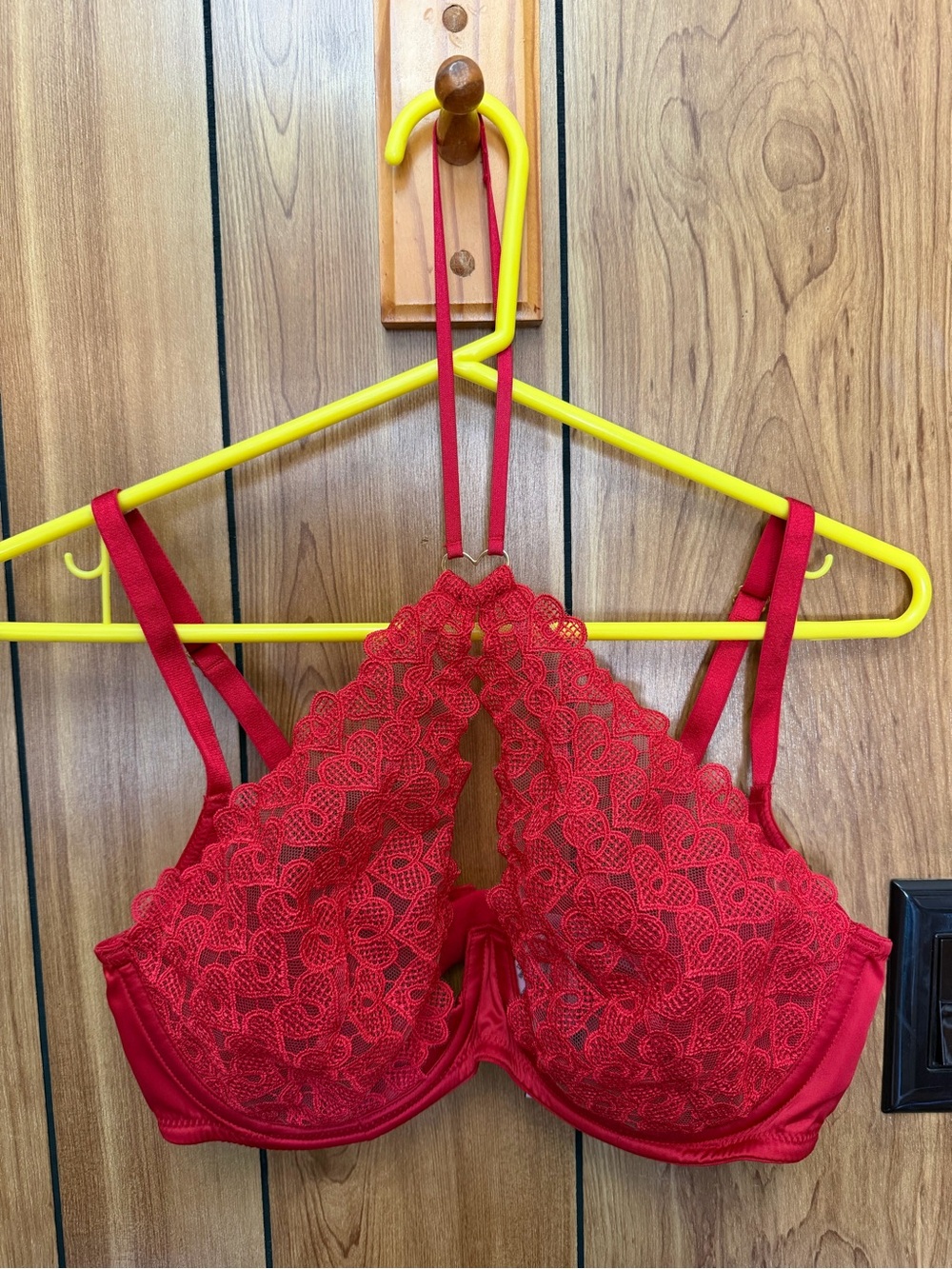 Victoria’s Secret Red Lace Romantic High-Neck Bra
